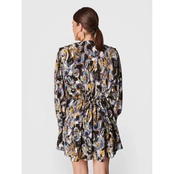 IRO Silk Blend Draped Wrap-effect Asymmetric Hem Damie Multicolor Mini Dress - Picture 4 of 16